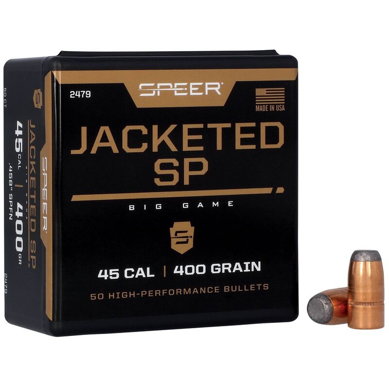 Speer Bullets 45 Caliber (458 Diameter) 400 Grain Flat Nose (50pk)