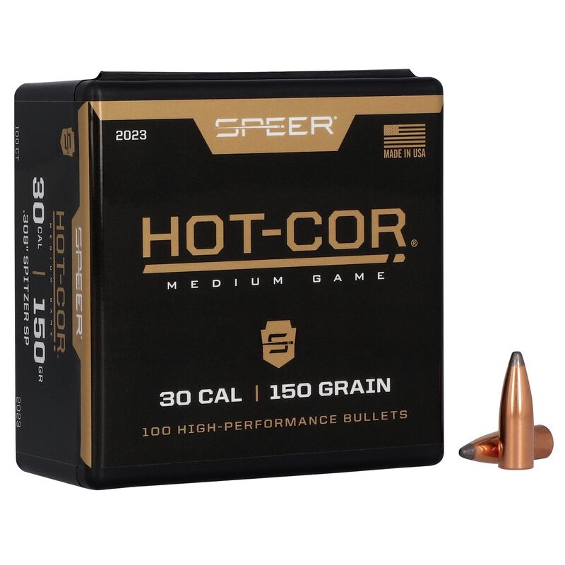 Speer Hot-Cor Bullets 30 Caliber (308 Diameter) 150 Grain Spitzer (100pk)