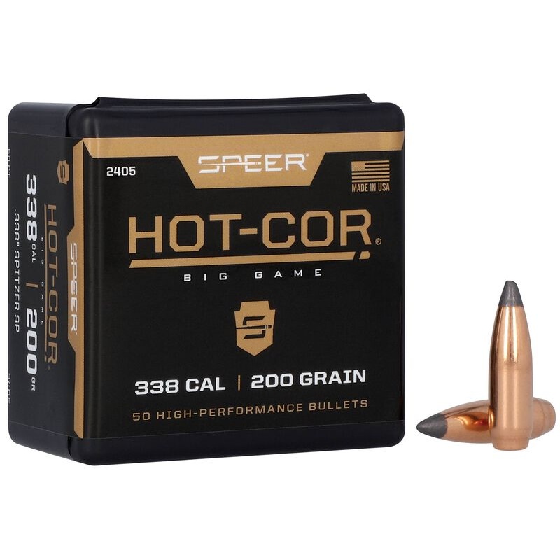 Speer Hot-Cor Bullets 338 Caliber (338 Diameter) 200 Grain Spitzer (50pk)