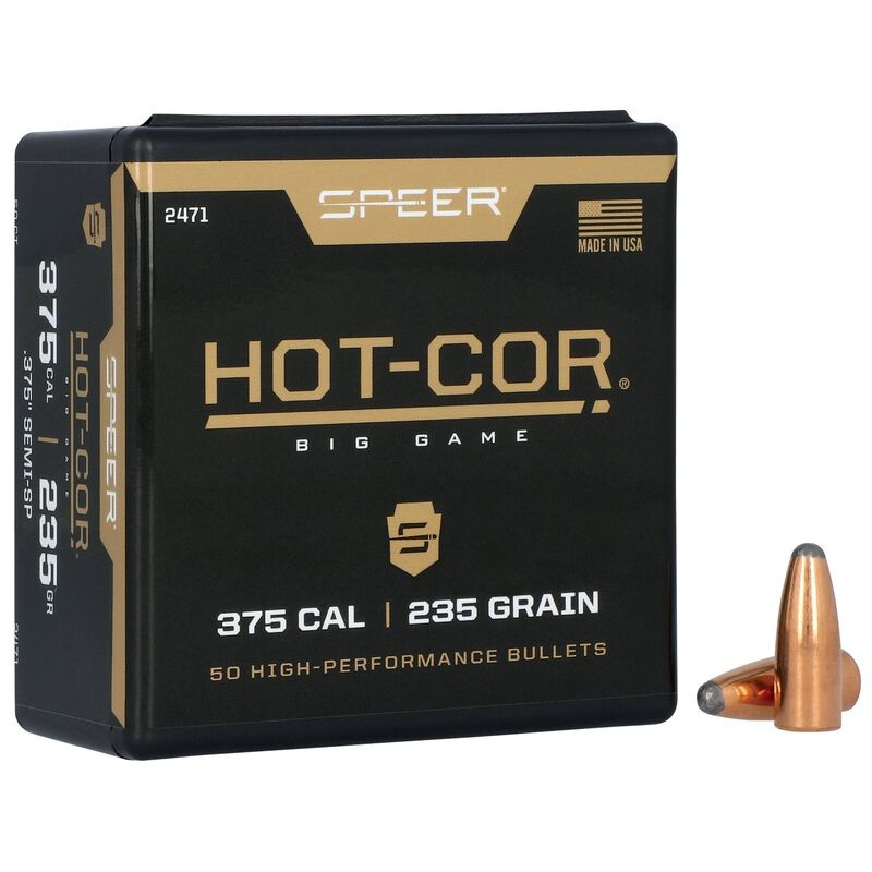 Speer Hot-Cor Bullets 375 Caliber (375 Diameter) 235 Grain Semi-Spitzer (50pk)
