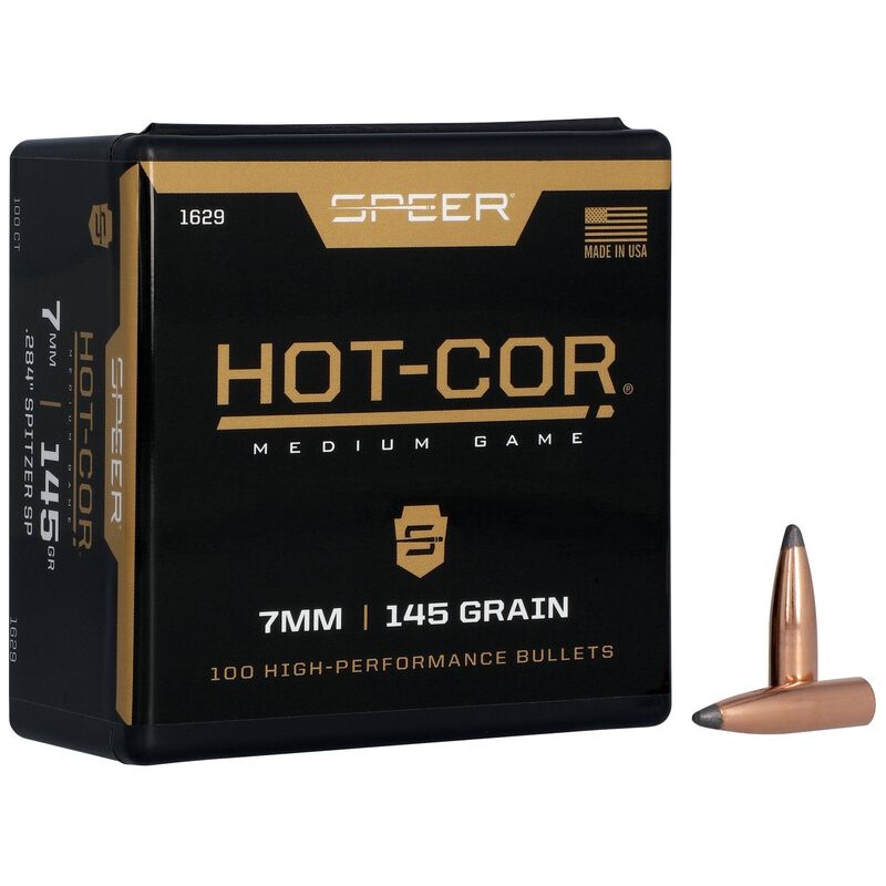Speer Hot-Cor Bullets 7mm Caliber (284 Diameter) 145 Grain Spitzer (100pk)