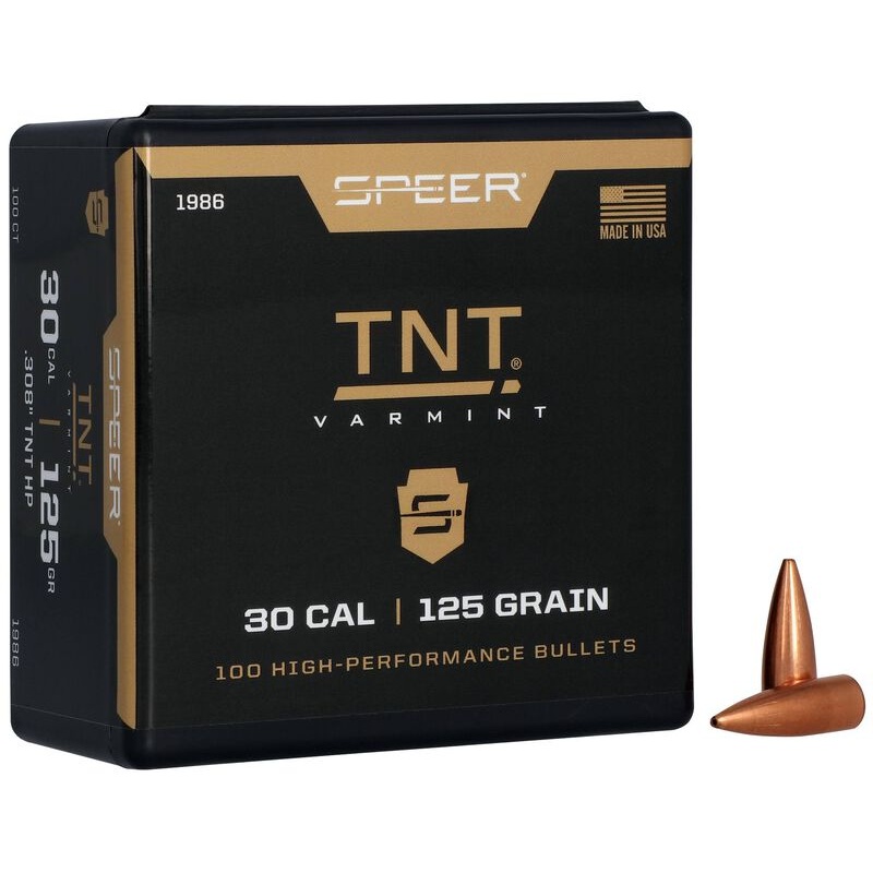 Speer TNT Varmint Bullets 30 Caliber (308 Diameter) 125 Grain Jacketed Hollow Point (100Pk)