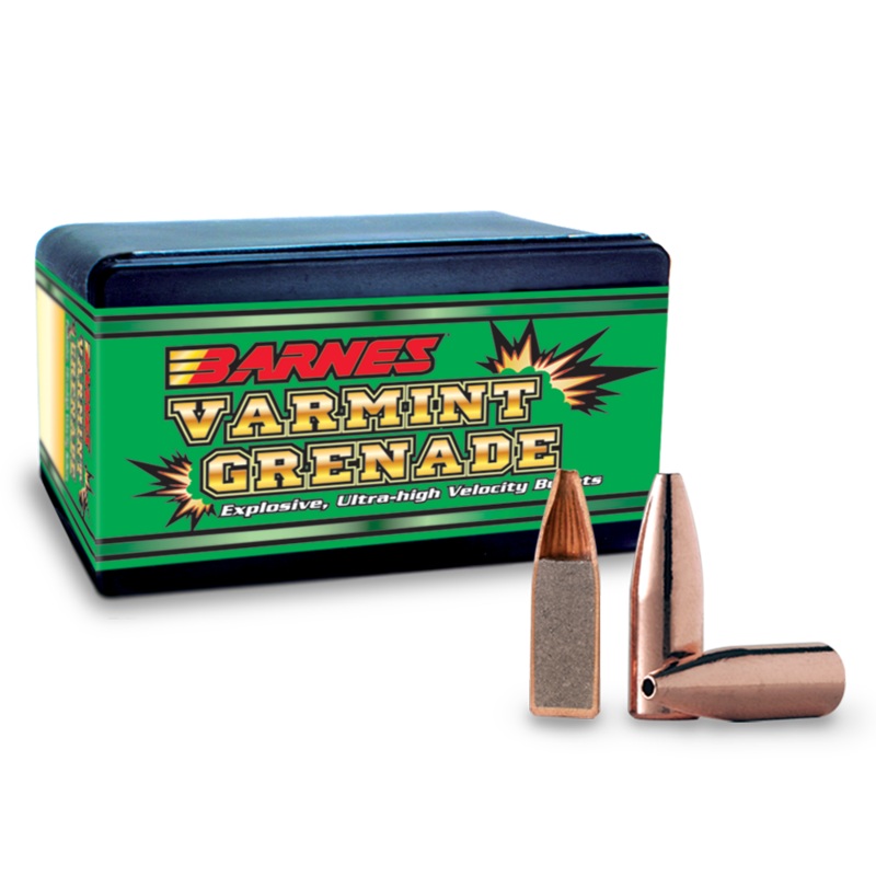Barnes Varmint Grenade Bullets 22 Caliber (224 Diameter) 36 Grain Hollow Point Lead-Free (100pk)
