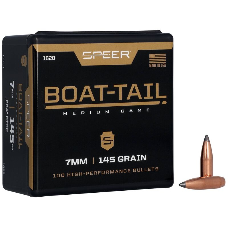 Speer Boat-Tail Bullets 7mm Caliber (284 Diameter) 145 Grain Spitzer Boat Tail (100pk)