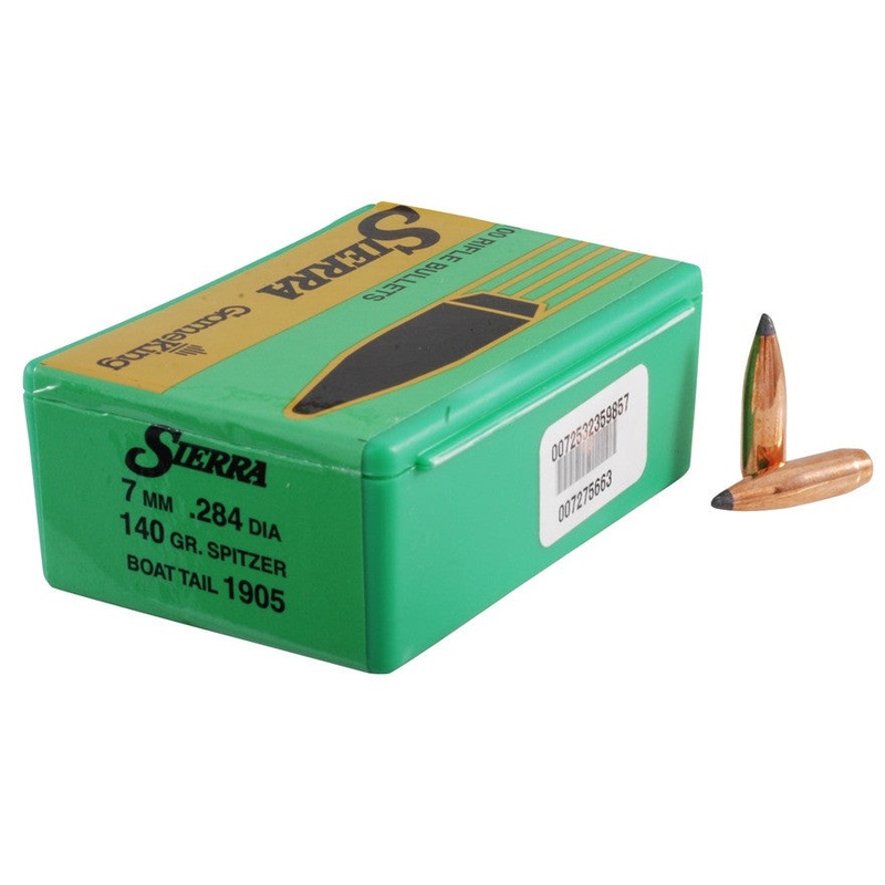 Sierra GameKing Bullets 284 Caliber, 7mm (284 Diameter) 140 Grain Spitzer Boat Tail (100pk)