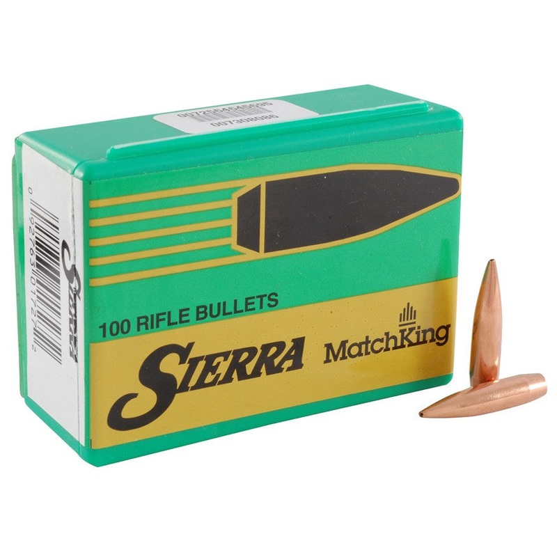 Sierra MatchKing Bullets 6.5mm (264 Diameter) 123 Grain Hollow Point Boat Tail (100pk)
