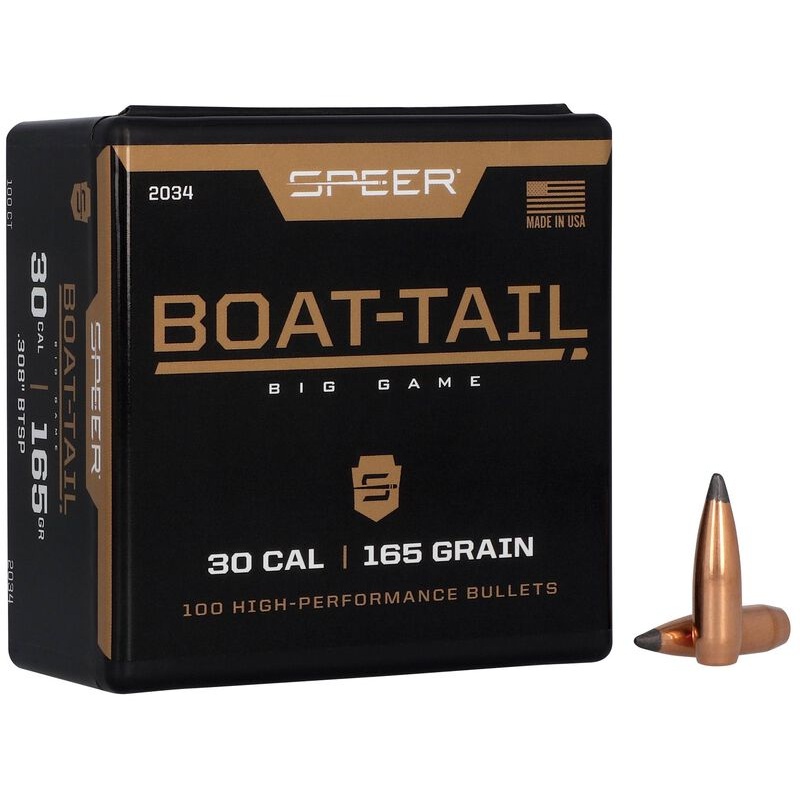 Speer Boat-Tail Bullets 30 Caliber (308 Diameter) 165 Grain Spitzer Boat Tail (100pk)