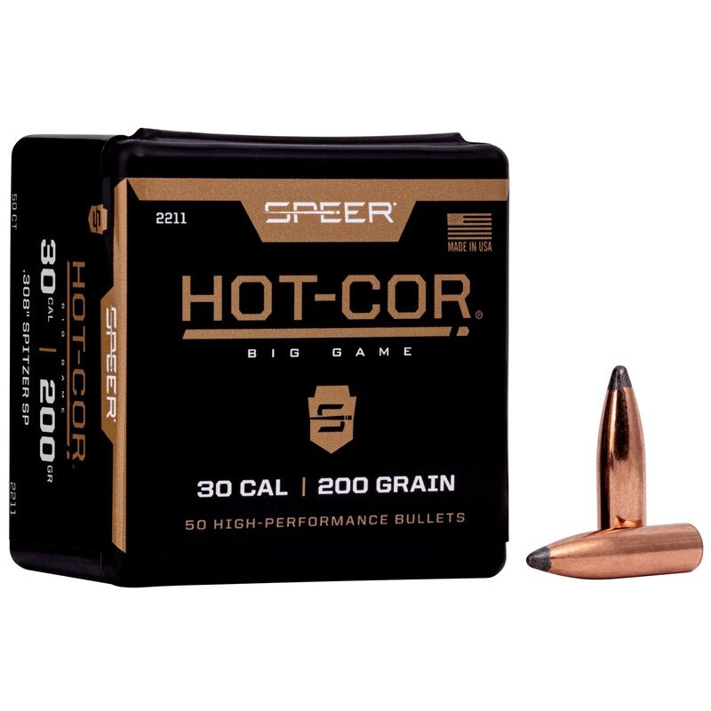 Speer Hot-Cor Bullets 30 Caliber (308 Diameter) 200 Grain Spire Soft Point (50pk)