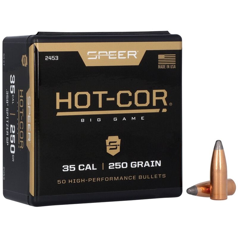 Speer Hot-Cor Bullets 35 Caliber (358 Diameter) 250 Grain Spitzer (50pk)