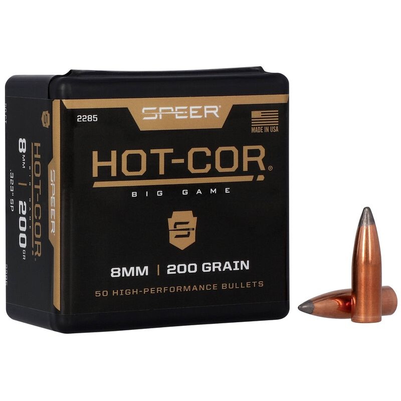 Speer Hot-Cor Bullets 8mm Caliber (323 Diameter) 200 Grain Spitzer (50pk)