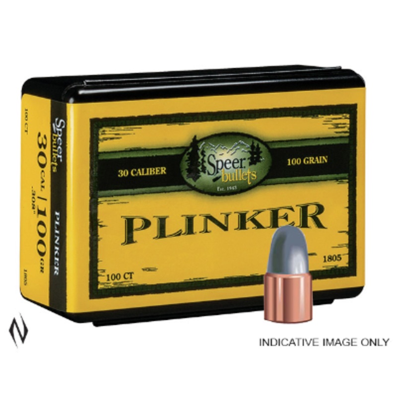 Speer Plinker Bullets 30 Caliber (308 Diameter) 100 Grain Round Nose Soft Point (100pk)