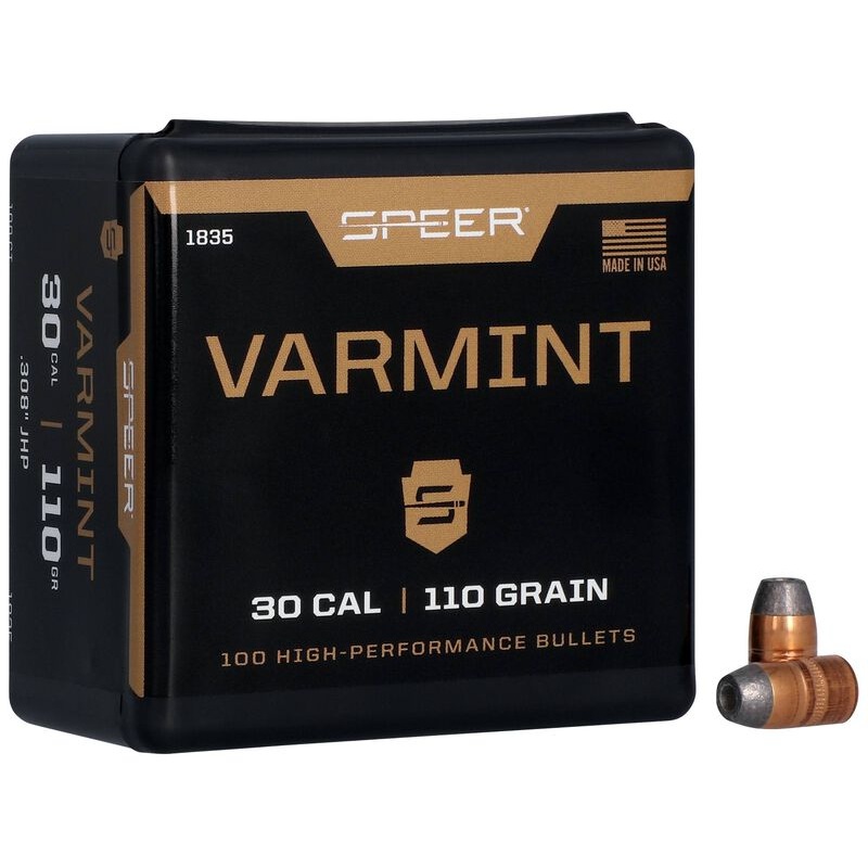 Speer Varmint Bullets 30 Caliber (308 Diameter) 110 Grain Jacketed Hollow Point (100pk)