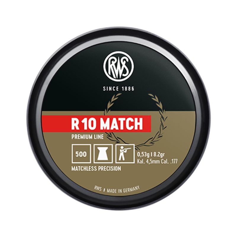RWS R10 Match 177 Cal Air Pellets 8.2gr / 0.53g (4,51mm) (500pk)