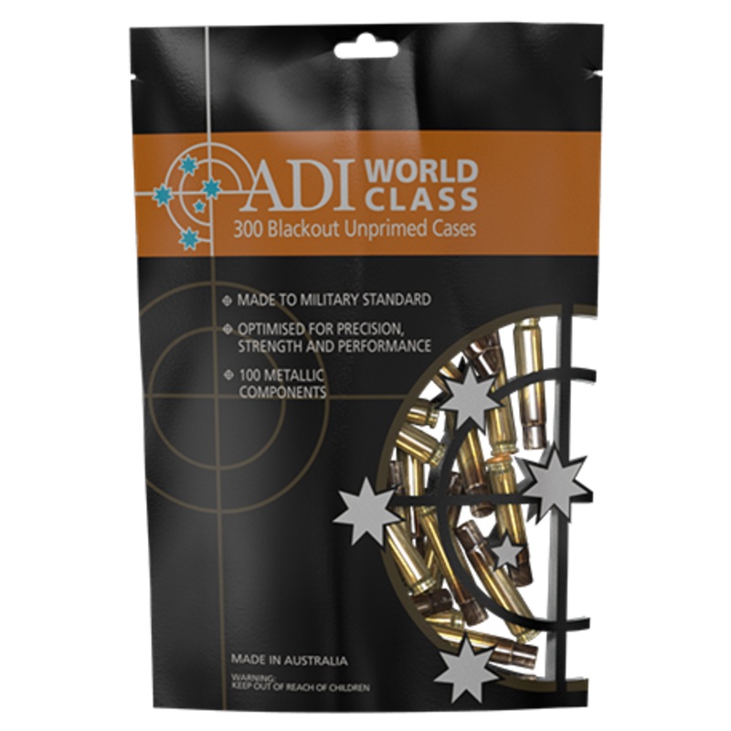 ADI Unprimed Brass Cases 300 AAC Blackout (100pk)