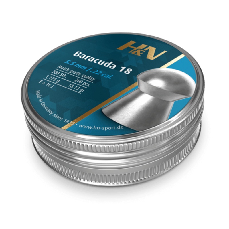H&N Baracuda 18 22 Cal Air Pellets 18.13gr / 1,175g (200pk)