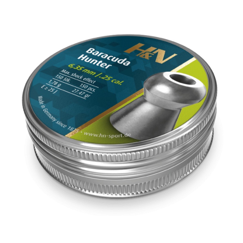 H&N Baracuda Hunter 25 Cal Air Pellets 27.47gr / 1,78g (150pk)