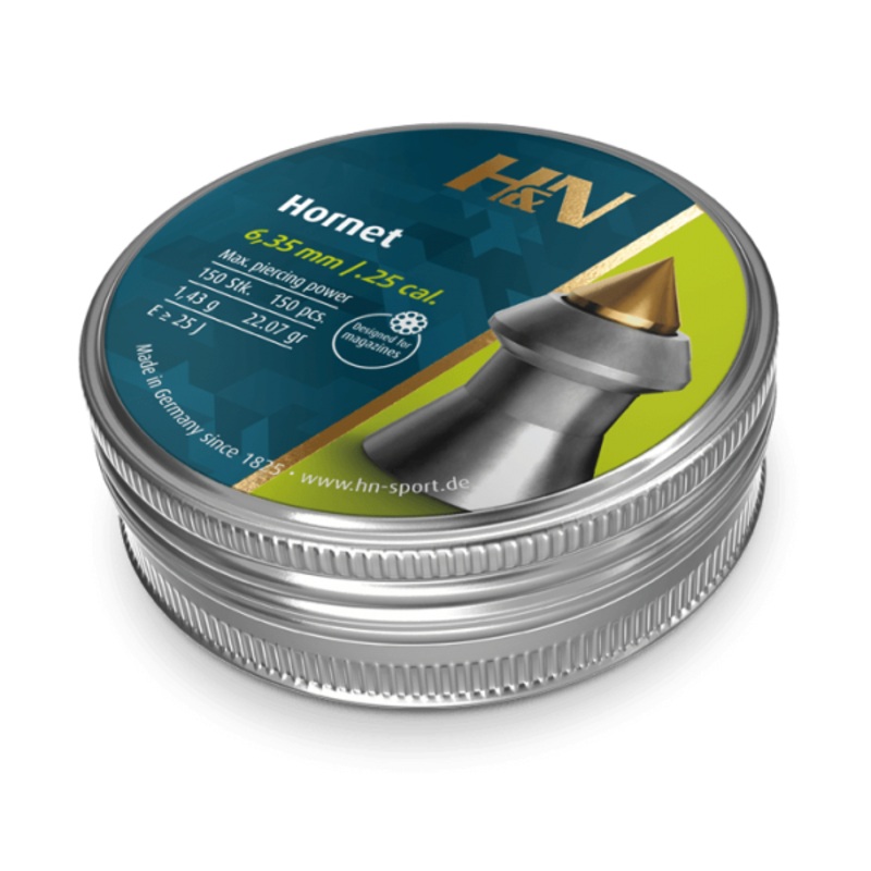 H&N Hornet 25 Cal Air Pellets 22.07gr / 1,43g  (150pk)