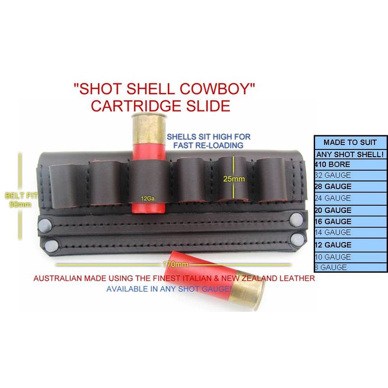 Dingo Leather Open Cartridge Slide for Shotgun Calibers