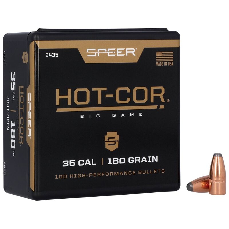 Speer Hot-Cor Bullets 35 Caliber (358 Diameter) 180 Grain Flat Nose (100pk)