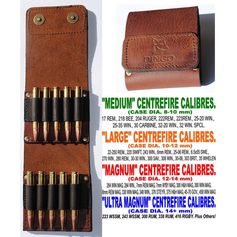 Dingo Leather Centerfire Ammo Wallet Large Centrefire Brown