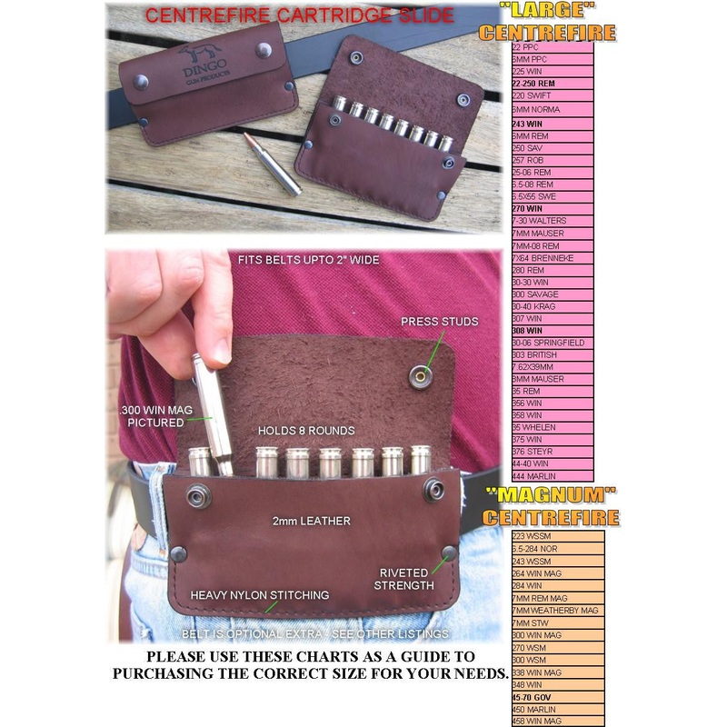 Dingo Leather Centerfire Flap Slide Magnum Caliber Brown