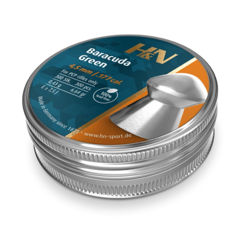 H&N Baracuda Green 177 Cal Air Pellets 6.64gr / 0,43g (300pk)