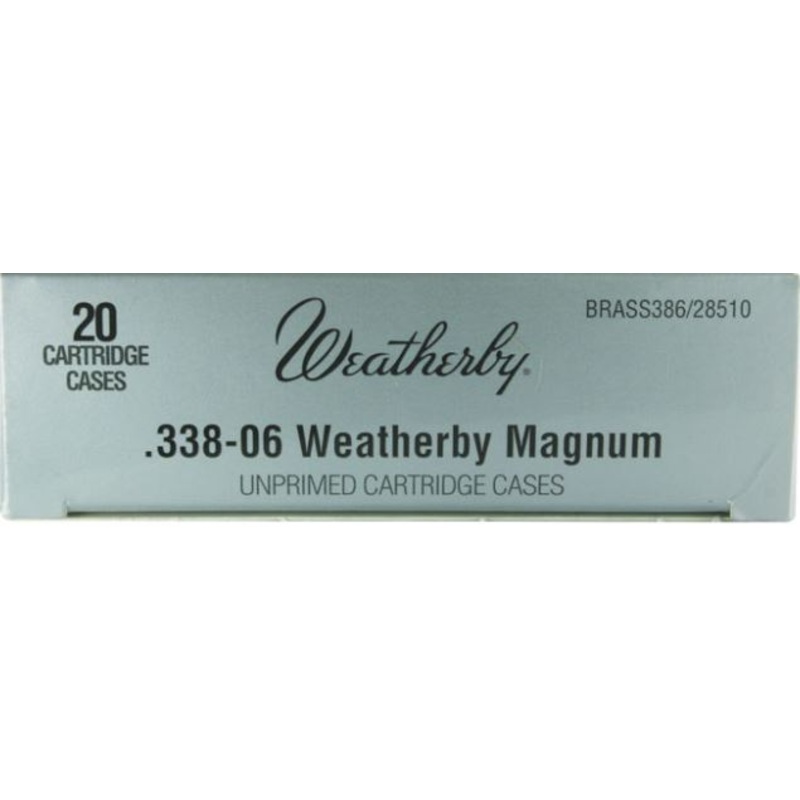 Weatherby Unprimed Brass Cases 338-06 Weatherby Magnum (20pk)
