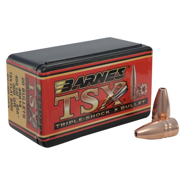 Barnes Triple-Shock X Bullets 458 Caliber (45/70) 300 Grain Flat Nose Flat Base Lead-Free (20pk)