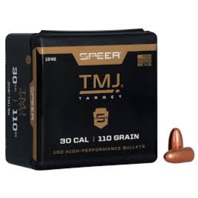 Speer Total Metal Jacket (TMJ) Target Bullets 30 Caliber (308 Diameter) 110 Grain Round Nose (100Pk)