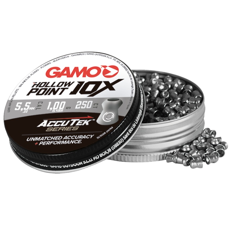 Gamo Hollow Point 10X Accutek 22 Cal Air Pellets 15.42gr / 1,0g (250pk)