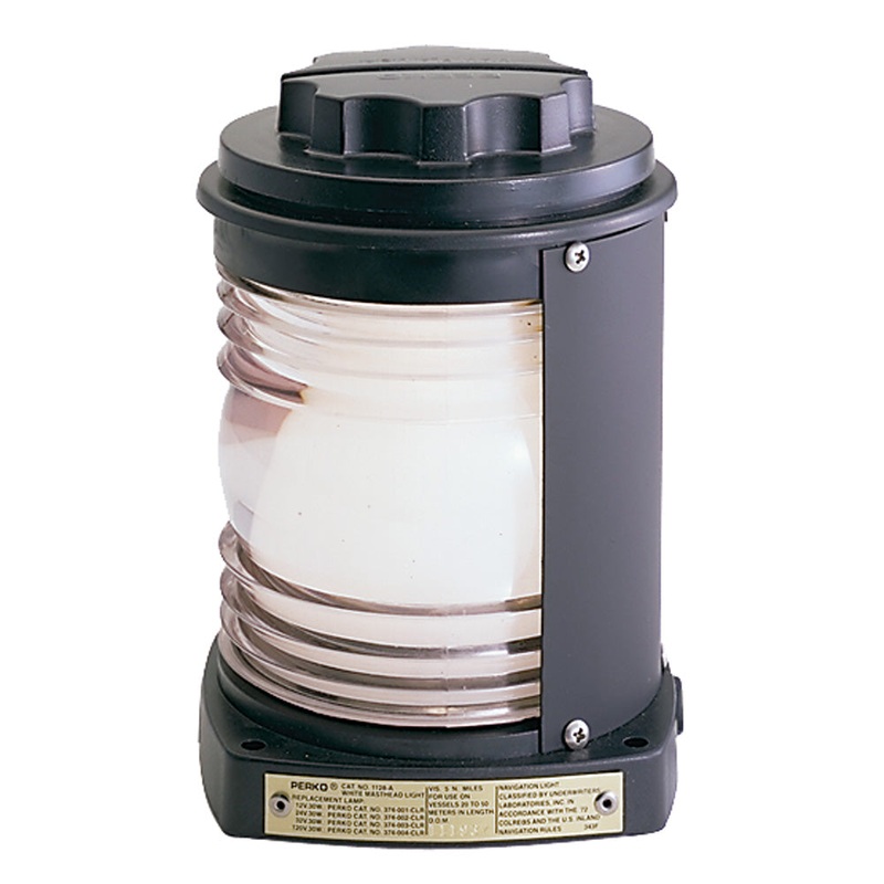 Perko Masthead Light – Black Plastic, White Lens [1128A00BLK]