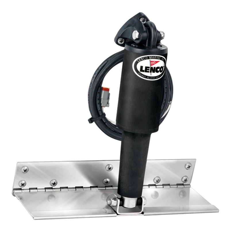 Lenco 4 x 12 Limited Space Trim Tab Kit w/o Switch Kit 12V – Electro-Polished – Short Actuator [15088-101]
