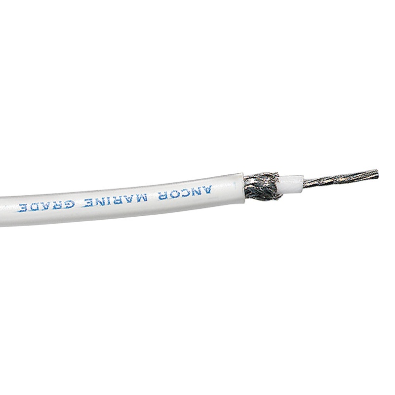 Ancor RG-213 White Tinned Coaxial Cable – 100′ [151710]