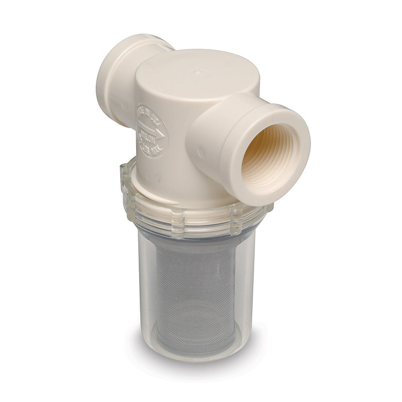 Shurflo by Pentair 1 Raw Water Strainer w/Bracket  Fittings – 50 Mesh [253-321-01]