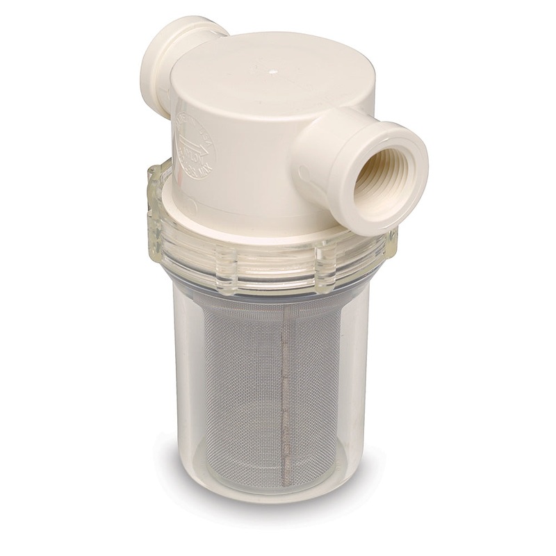 Shurflo by Pentair 3/4 Raw Water Strainer w/Bracket  Fittings – 50 Mesh Screen [253-221-01]