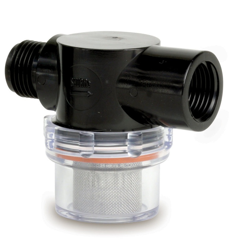 Shurflo by Pentair Twist-On Water Strainer – 1/2 Pipe Inlet – Clear Bowl [255-313]