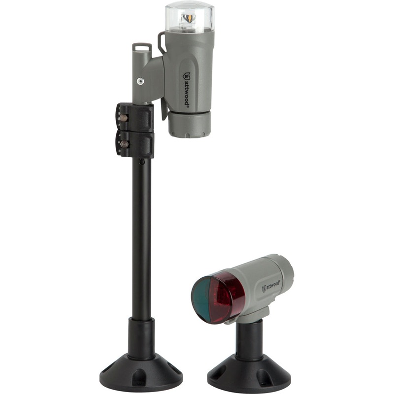 Attwood PaddleSport Portable Navigation Light Kit – Screw Down or Adhesive Pad – Gray [14192-7]