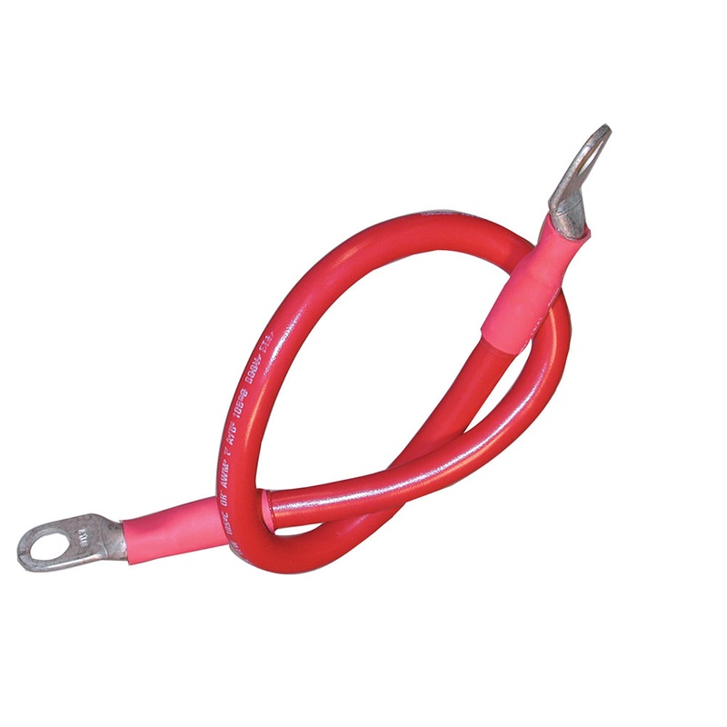 Ancor Battery Cable Assembly, 2 AWG (34mm) Wire, 3/8 (9.5mm) Stud, Red – 18 (45.7cm) [189141]