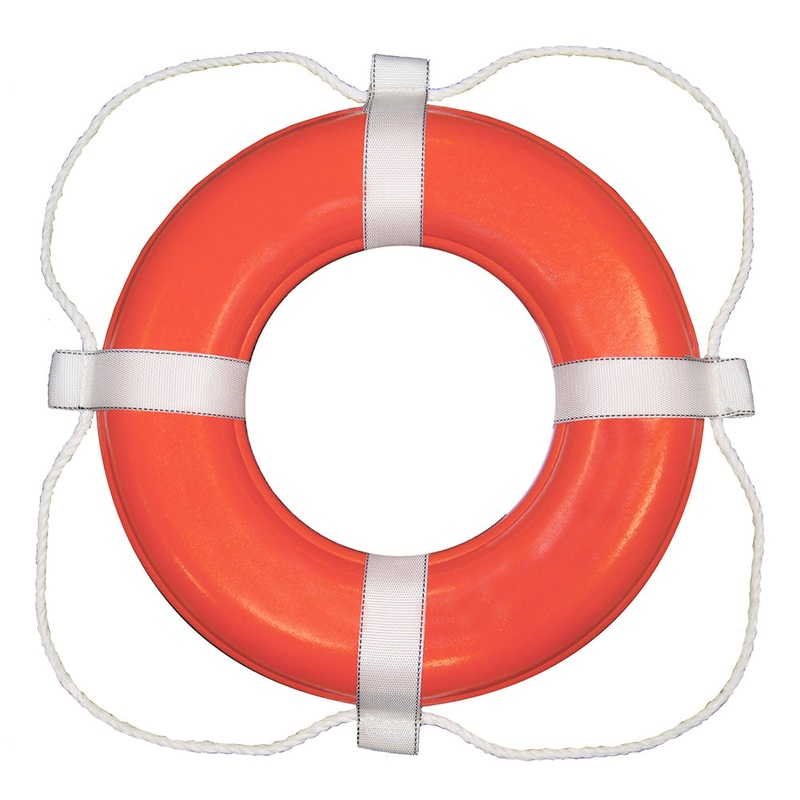 Taylor Made Foam Ring Buoy – 20 – Orange w/White Grab Line [363]