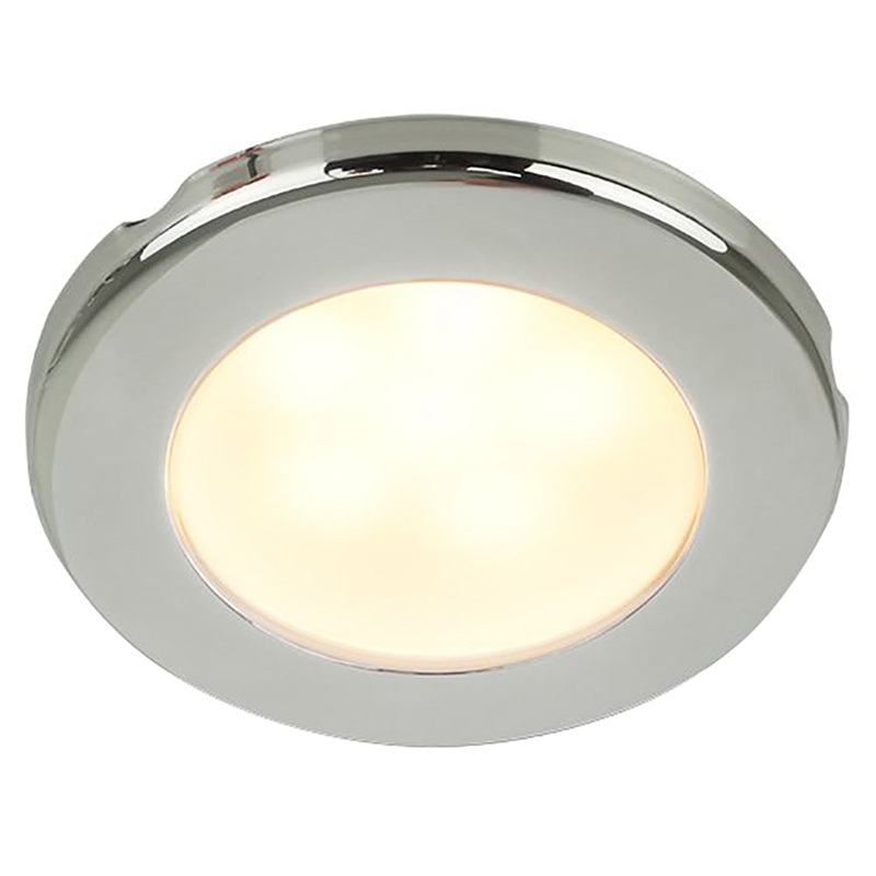 Hella Marine EuroLED 75 3 Round Screw Mount Down Light – Warm White LED – Stainless Steel Rim – 12V [958109021]