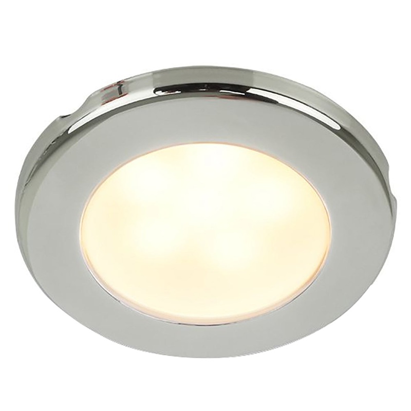 Hella Marine EuroLED 75 3 Round Screw Mount Down Light – Warm White LED – Stainless Steel Rim – 24V [958109121]