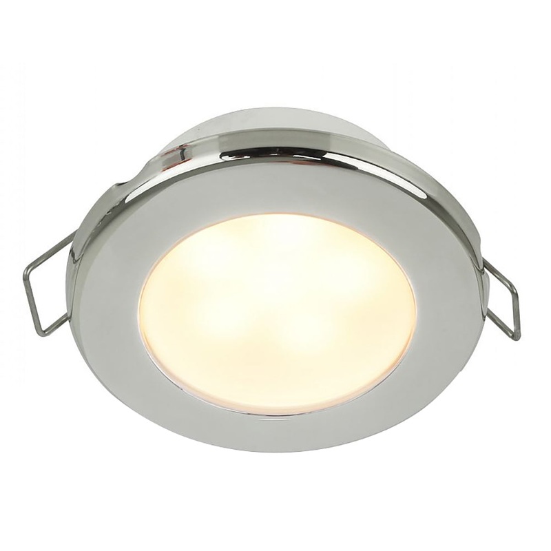 Hella Marine EuroLED 75 3 Round Spring Mount Down Light – Warm White LED – Stainless Steel Rim – 24V [958109621]
