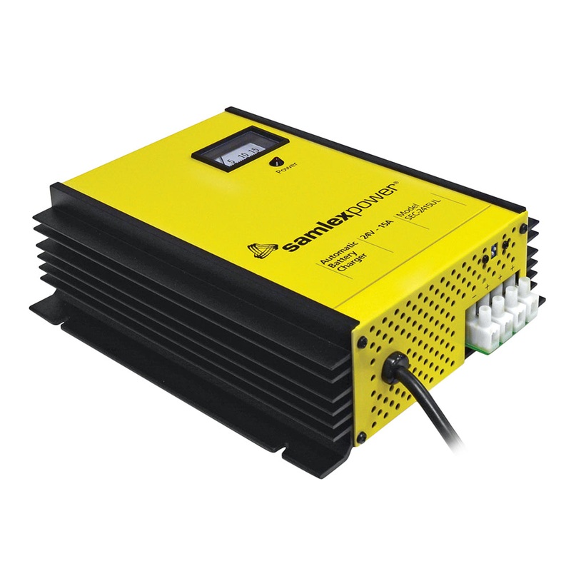 Samlex 15A Battery Charger – 24V – 3-Bank – 3-Stage w/Dip Switch  Lugs [SEC-2415UL]