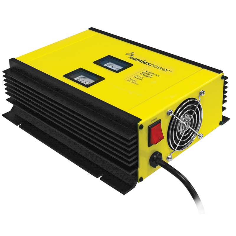 Samlex 25A Battery Charger – 24V – 2-Bank – 3-Stage w/Dip Switch  Lugs – Includes Temp Sensor [SEC-2425UL]
