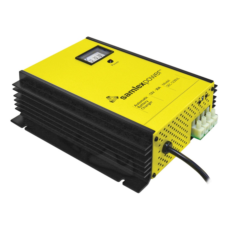 Samlex 30A Battery Charger – 12V – 3-Bank – 3-Stage w/Dip Switch  Lugs [SEC-1230UL]