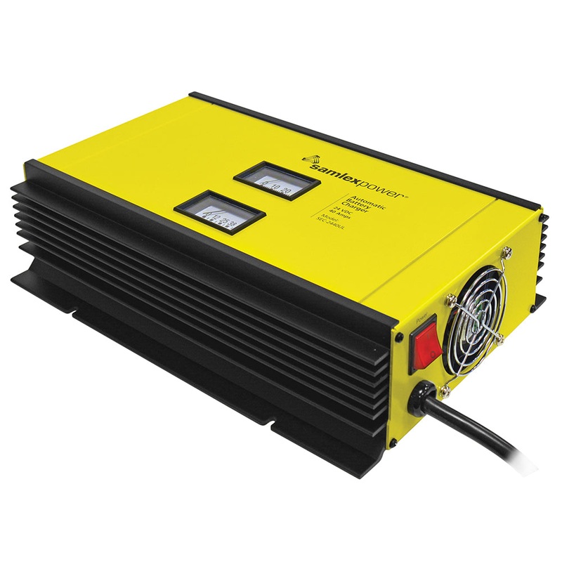 Samlex 40A Battery Charger – 24V – 2-Bank – 3-Stage w/Dip Switch  Lugs – Includes Temp Sensor [SEC-2440UL]