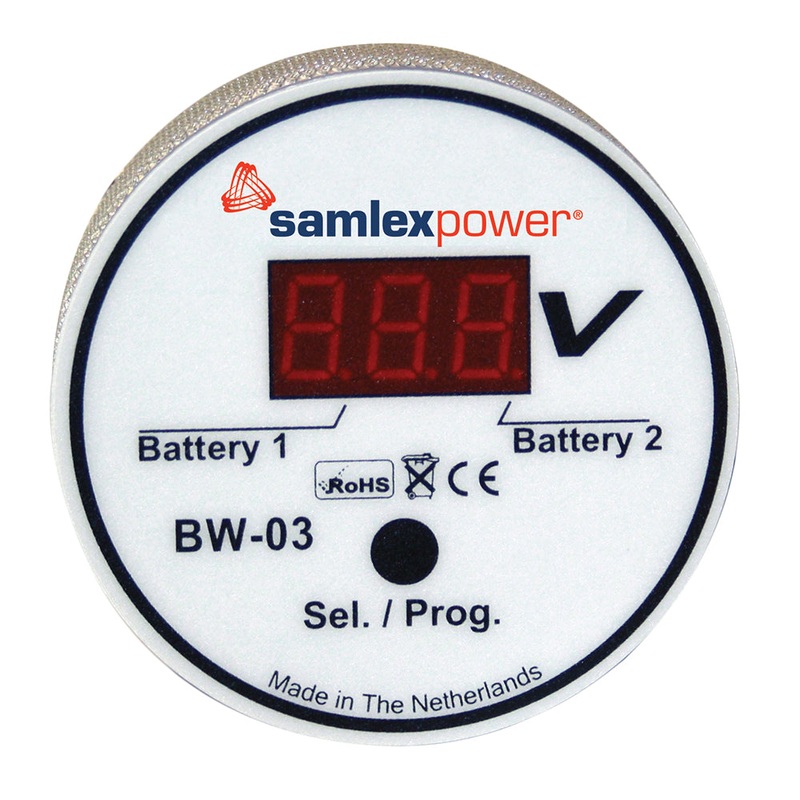 Samlex Dual Battery Monitor – 12V or 24V – Auto Detection [BW-03]