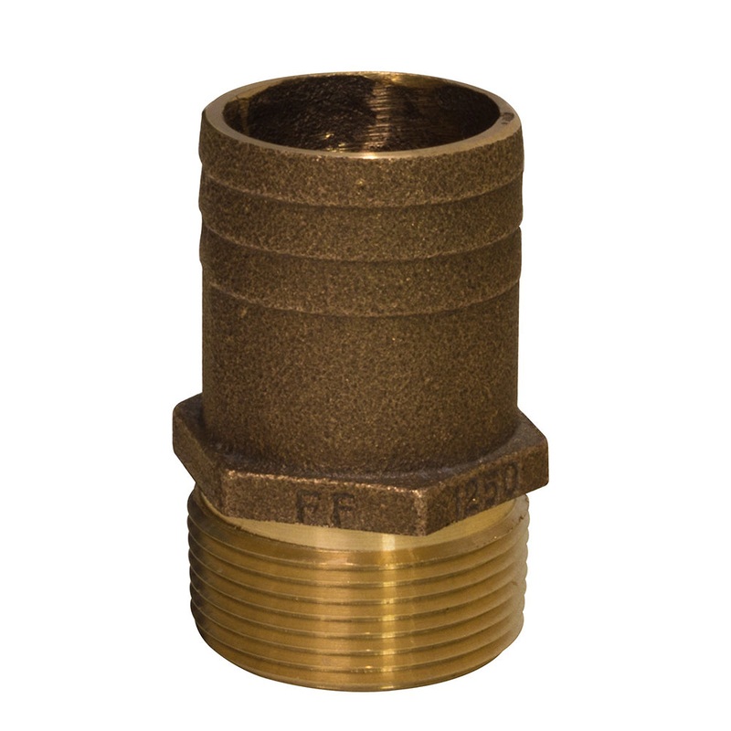 GROCO 1-1/4 NPT x 1-1/2 Bronze Full Flow Pipe to Hose Straight Fitting [FF-1250]
