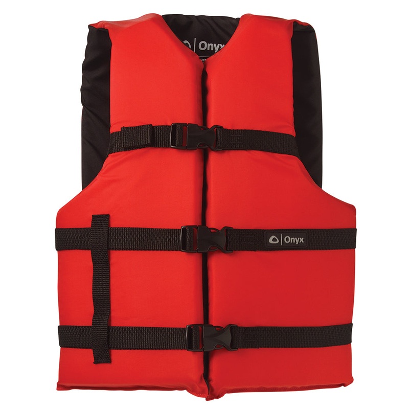 Onyx Nylon General Purpose Life Jacket – Adult Universal – Red [103000-100-004-12]