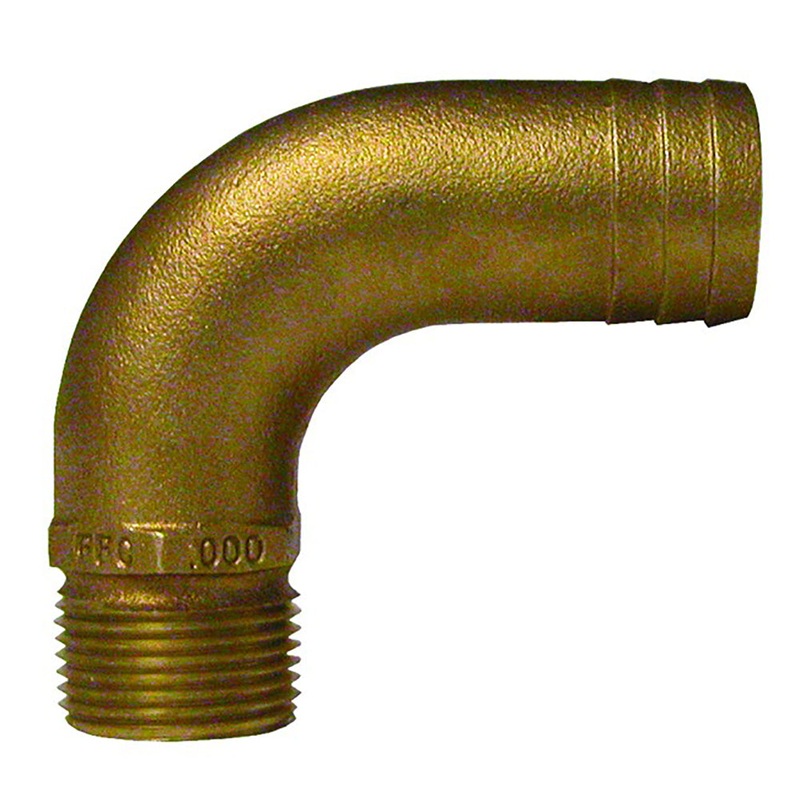 GROCO 1-1/2 NPT x 1-3/4 ID Bronze Full Flow 90 Elbow Pipe to Hose Fitting [FFC-1500]
